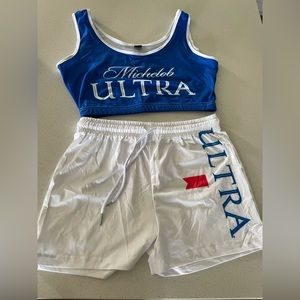 Michelob Ultra Crop Tank Top & Shorts